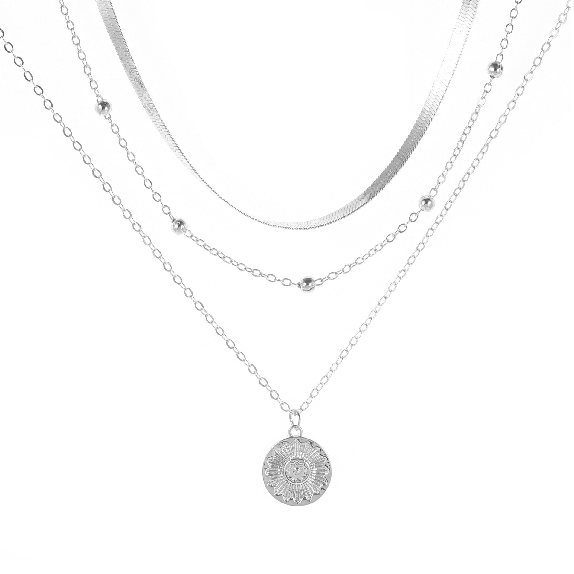 Women's Fashion Personalized Simple Multi-layer Lotus Pendant Necklace - Novair-product name