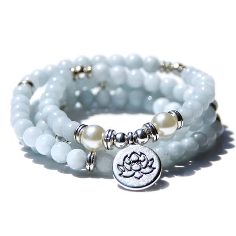 Amazon Stone Tiger Eye Stone Bracelet Necklace 108 Buddha Beads Lotus Bracelet - Novair-product name