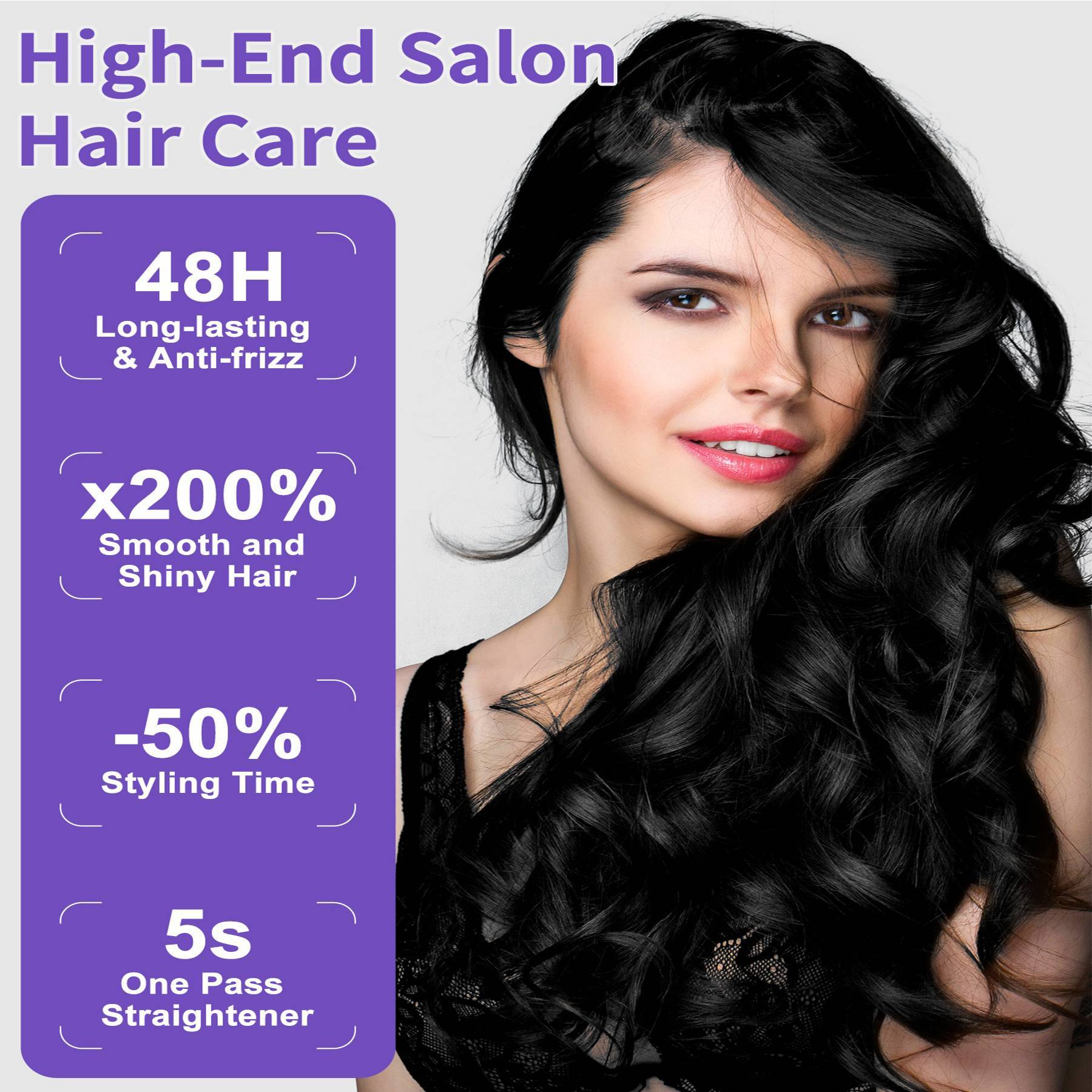 Professional Salon Titanium Vapor Straightening Irons, Light Steam Flat Iron - Novair-product name
