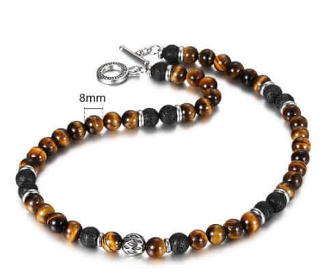 Amazon Stone Tiger Eye Stone Bracelet Necklace 108 Buddha Beads Lotus Bracelet - Novair-product name