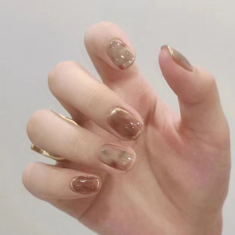 Handmade Camellia Wearing Nail Art Fake Nails Removable - Novair-product name