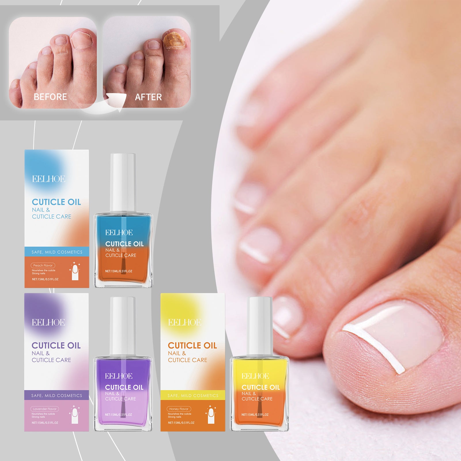 EELHOE Double-Layer Nail Cuticle Oil For Nail Cuticle Repair, Moisturizing And Softening Nail Surface Care Oil - Novair-product name