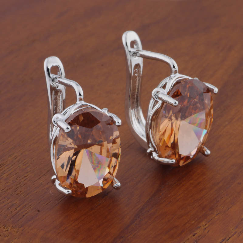 Romantic Retro 1014 Oval European And American Ear Clip - Novair-product name