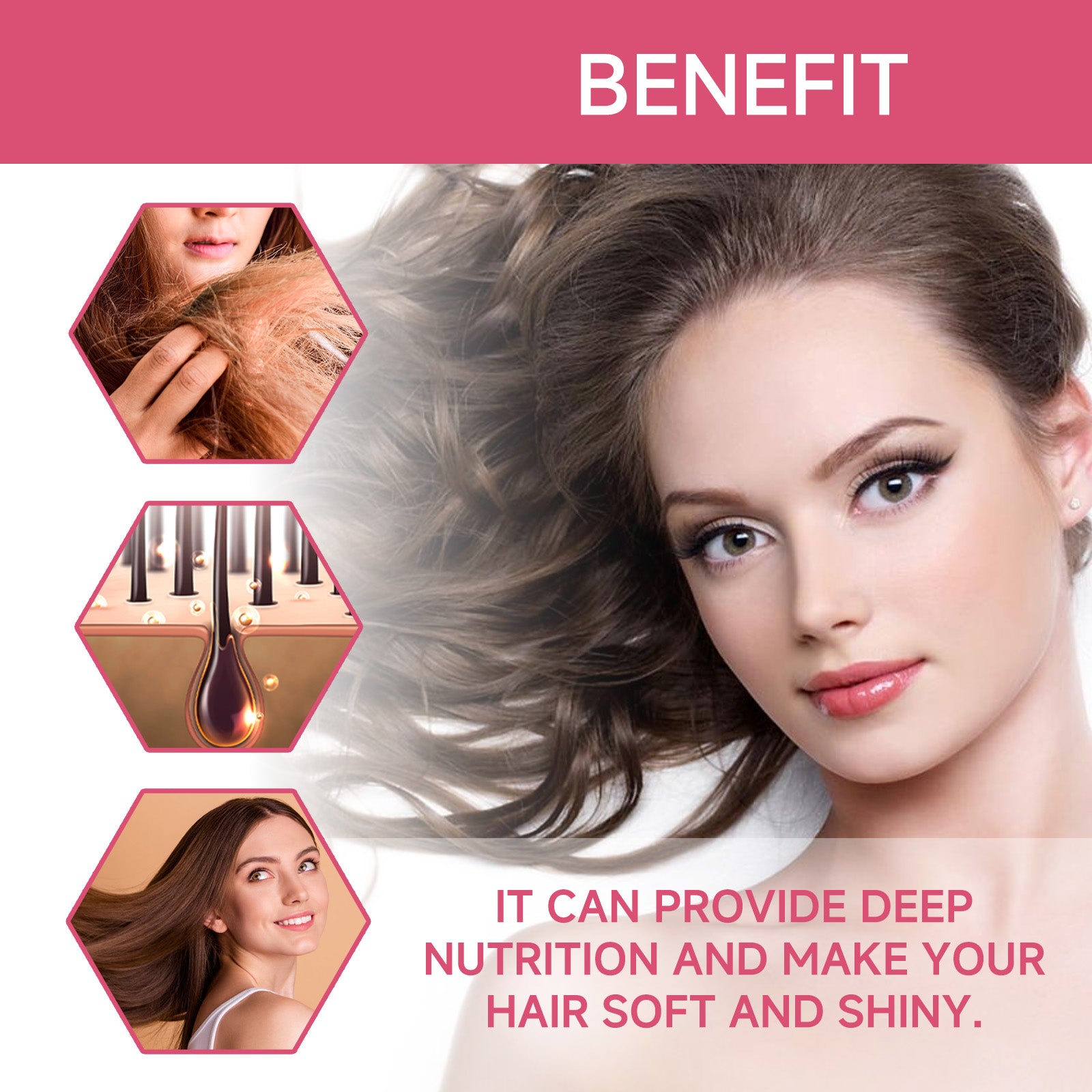 Hair Care Essential Oil Nourishes Frizzy Tail, Smooth Hair, Light Fragrance, Refreshing, Non-Sticky And Glossy Hair Care Essential Oil - Novair-product name