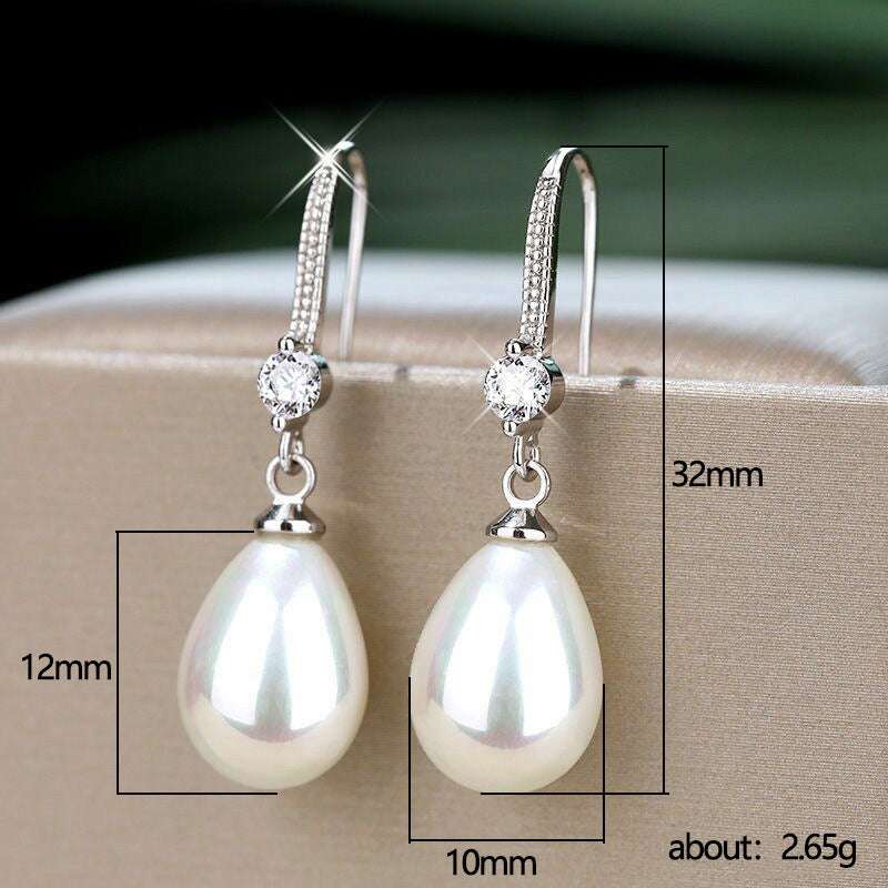 Women's Elegant Drop-shaped Imitation Pearl Long Earrings - Novair-product name
