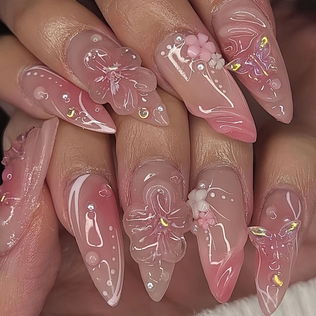 Wear Armor Sweet Cool Almond Length Fake Nails - Novair-product name