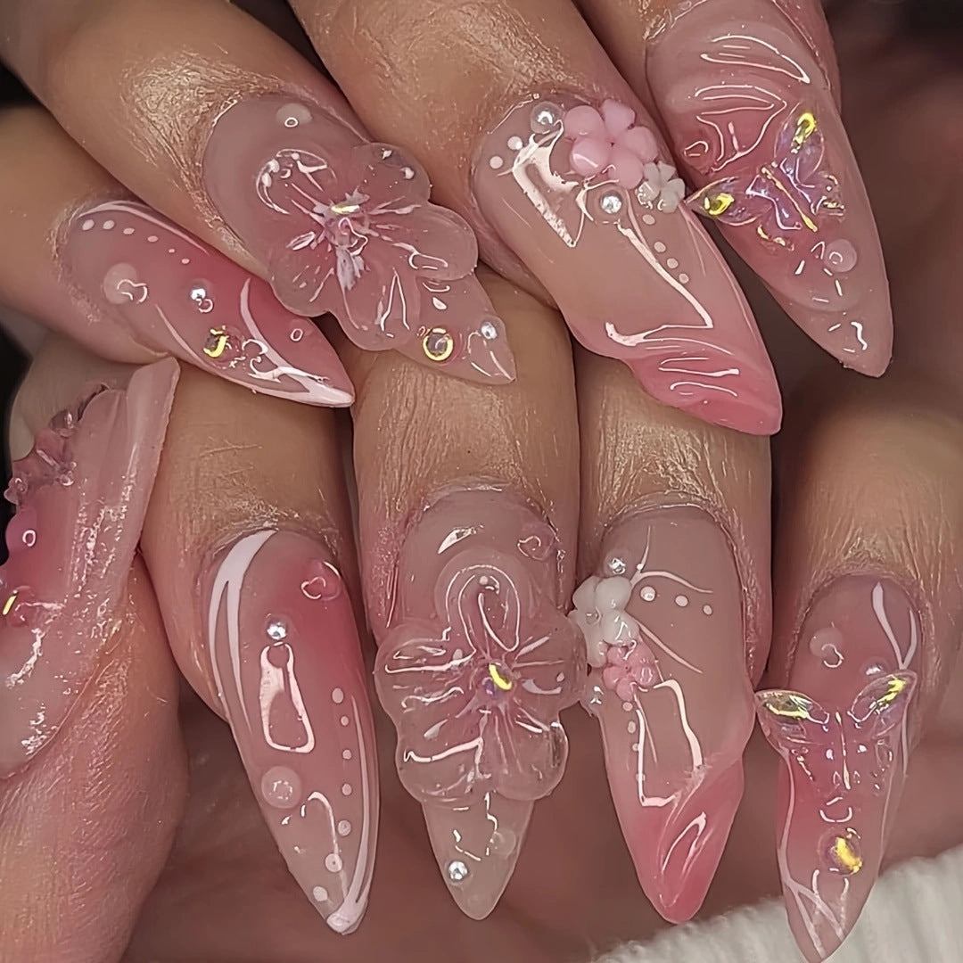 Wear Armor Sweet Cool Almond Length Fake Nails - Novair-product name