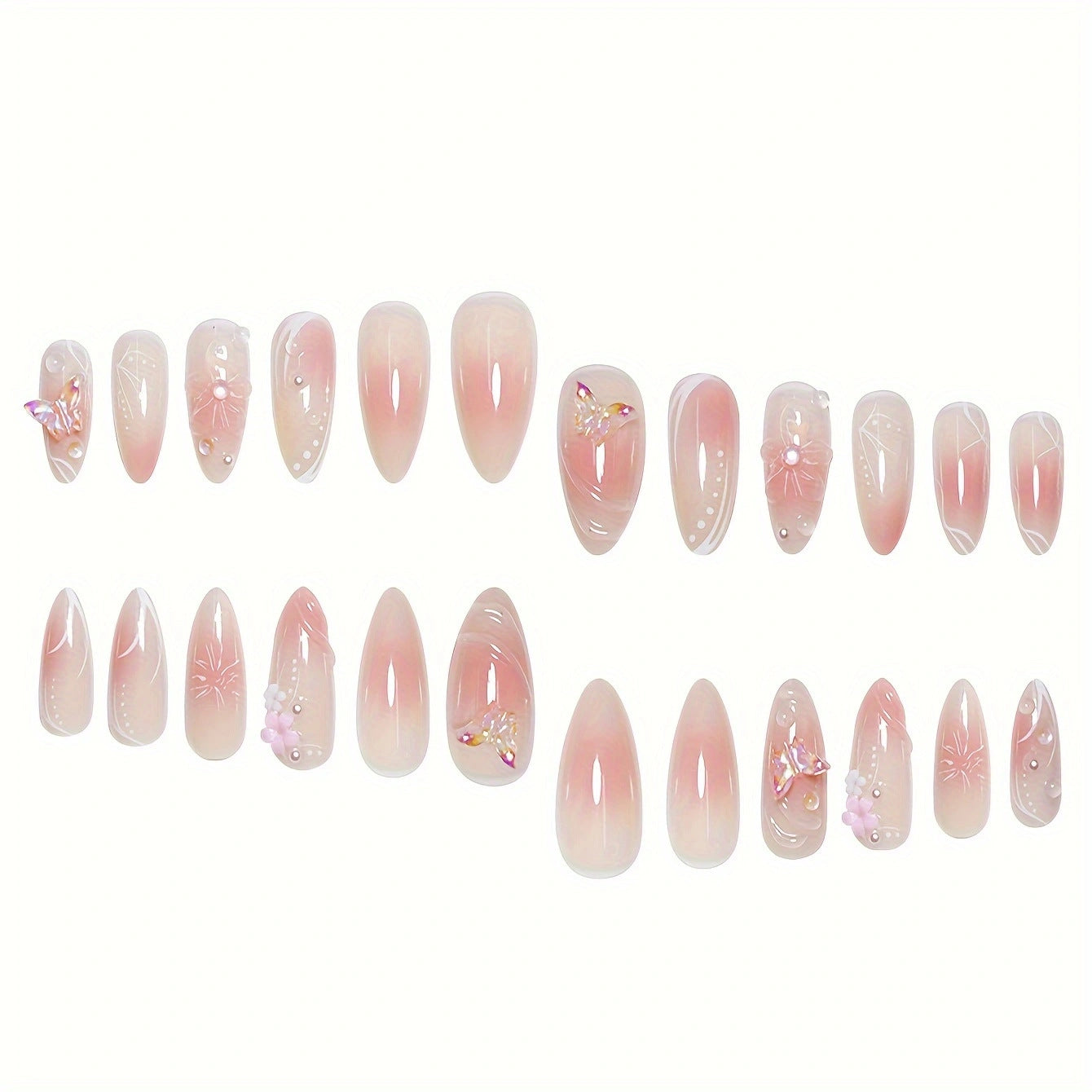 Wear Armor Sweet Cool Almond Length Fake Nails - Novair-product name