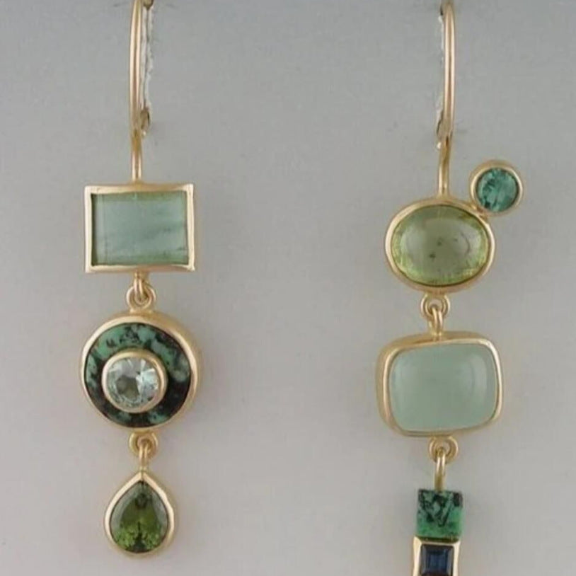 Fashion Personality Art Retro Asymmetric Earrings - Novair-product name