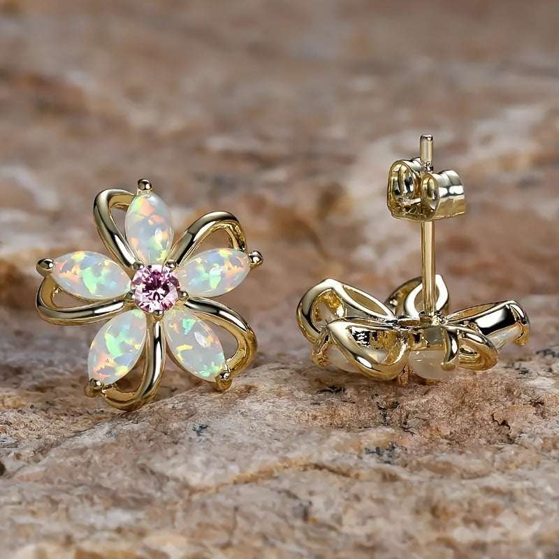 Women's Cherry Blossom Fashion Simple Stud Earrings - Novair-product name