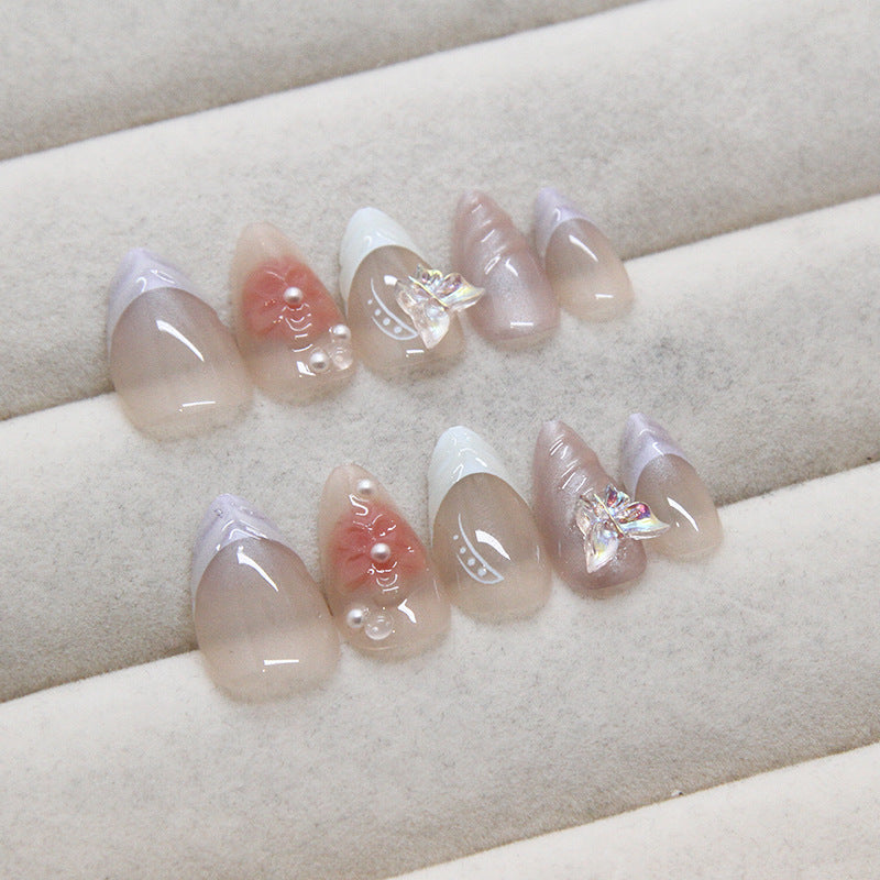 Nail Stickers Removable Nail Butterfly Fake Nails - Novair-product name