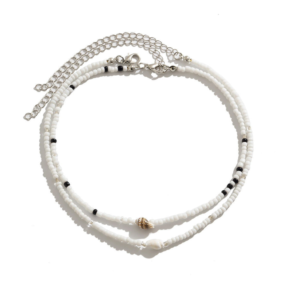 Mixed Color Bead Simple Conch Multi-layer Necklace - Novair-product name