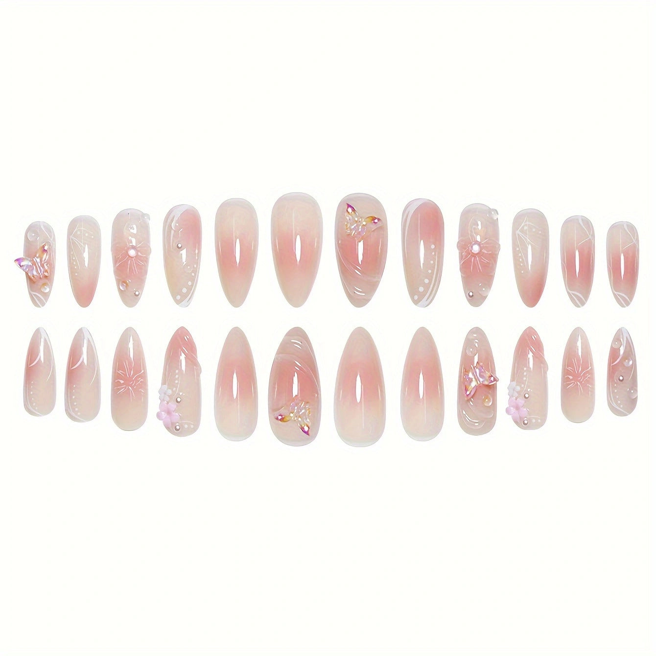 Wear Armor Sweet Cool Almond Length Fake Nails - Novair-product name