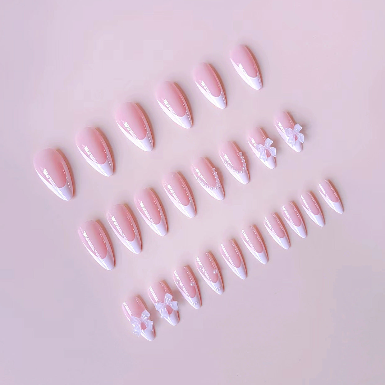Acrylic Fake Nails Artificial Rhinestone Paste Gloss Short - Novair-product name