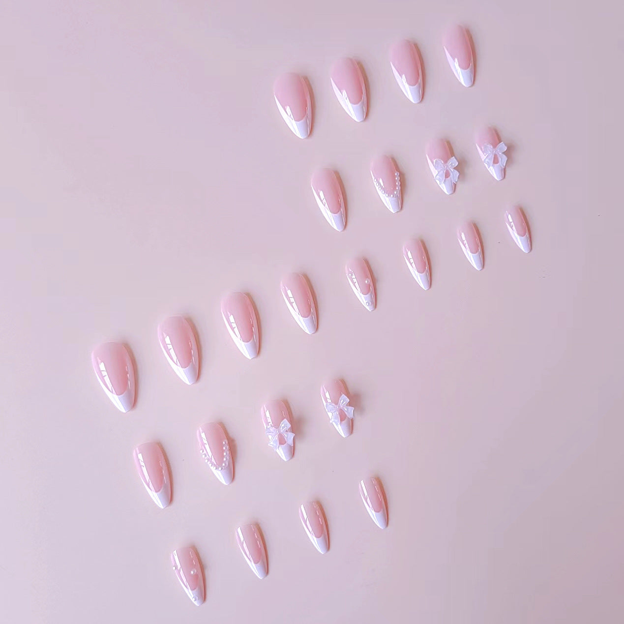 Acrylic Fake Nails Artificial Rhinestone Paste Gloss Short - Novair-product name