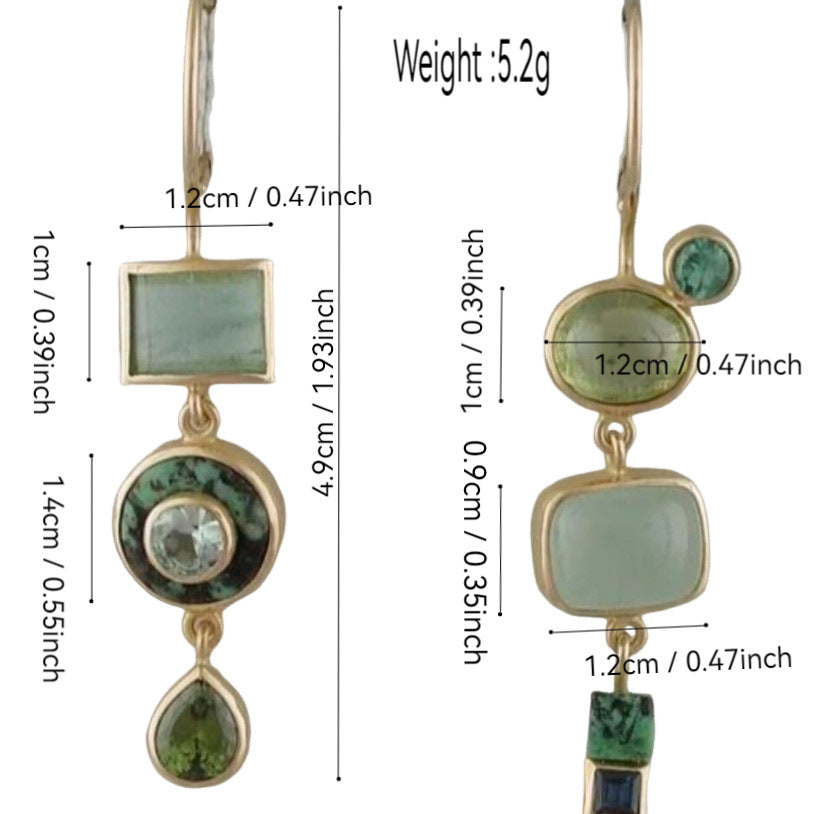Fashion Personality Art Retro Asymmetric Earrings - Novair-product name