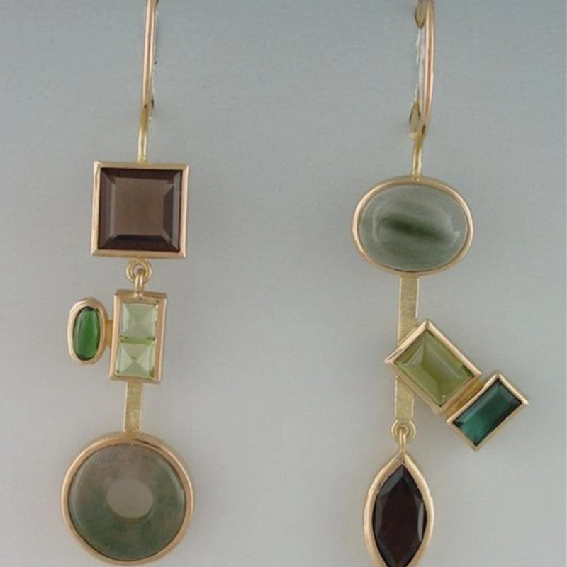 Fashion Personality Art Retro Asymmetric Earrings - Novair-product name