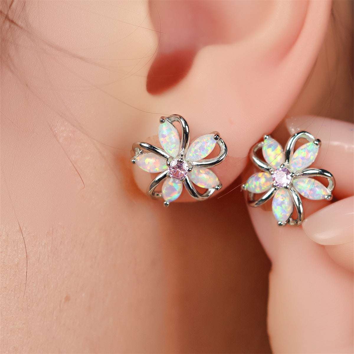 Women's Cherry Blossom Fashion Simple Stud Earrings - Novair-product name