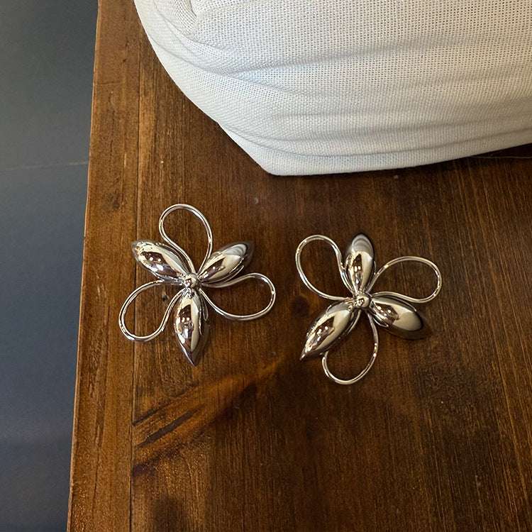 Big Flower Fashion All-match Stud Earrings Female - Novair-product name