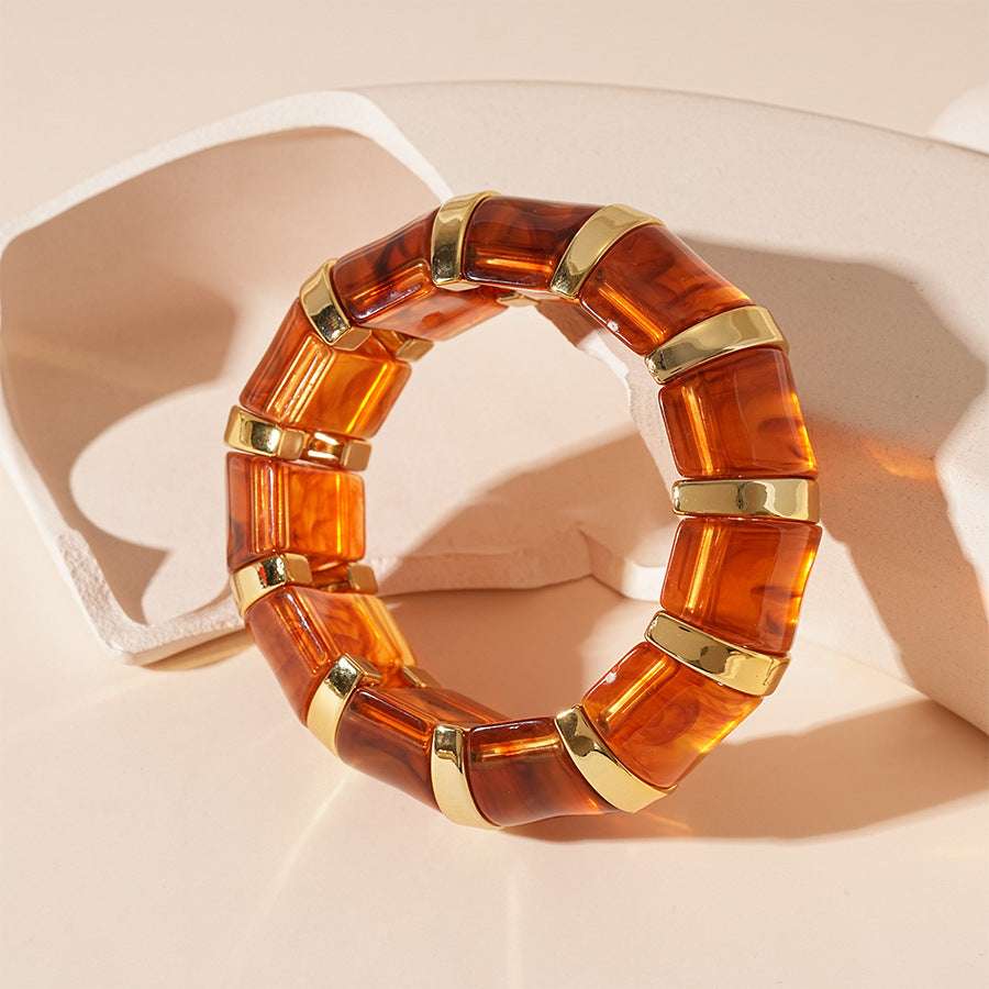 European And American Retro Blooming Acrylic Elastic Bracelet - Novair-product name