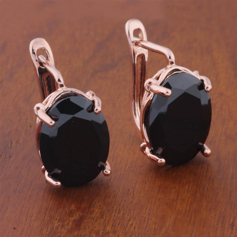 Romantic Retro 1014 Oval European And American Ear Clip - Novair-product name