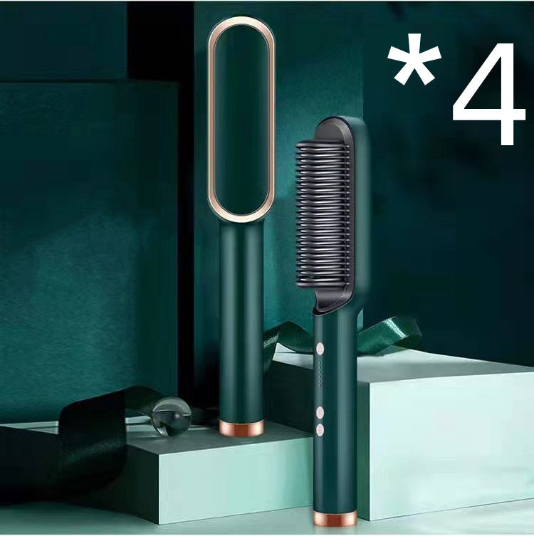 New 2 In 1 Hair Straightener Hot Comb Negative Ion Curling Tong Dual-purpose Electric Hair Brush - Novair-product name