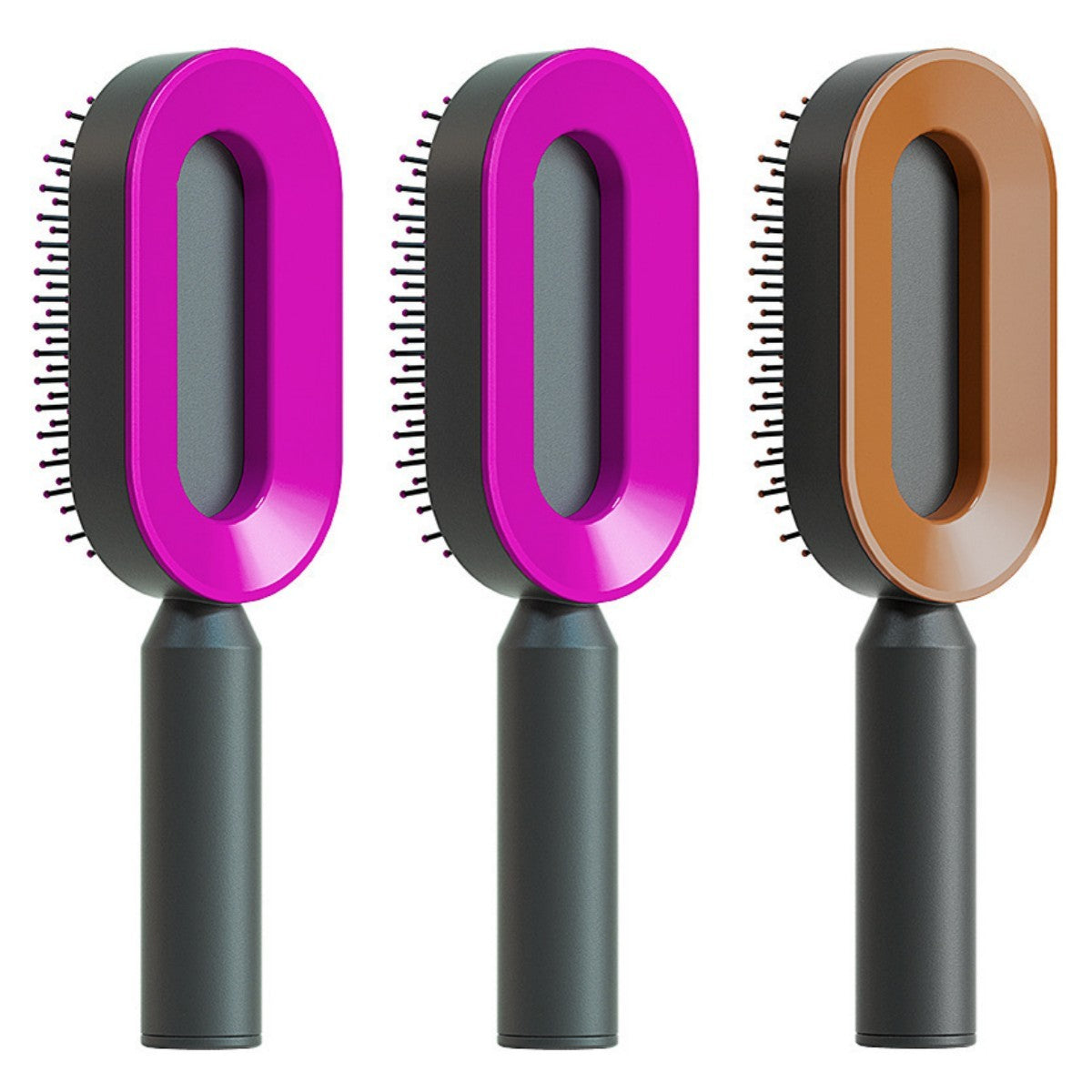 Self Cleaning Hair Brush for Women with One-Key Cleaning, Airbag Massage Scalp Comb, and Anti-Static Features