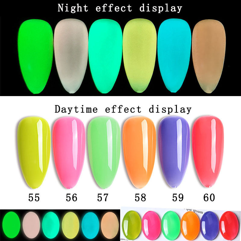 6 Colors Luminous Glue Phototherapy Nail Glue UV Polish - Novair-product name