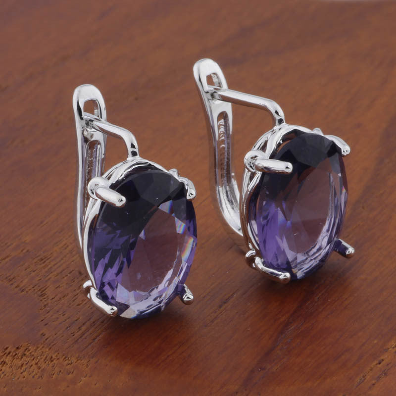 Romantic Retro 1014 Oval European And American Ear Clip - Novair-product name