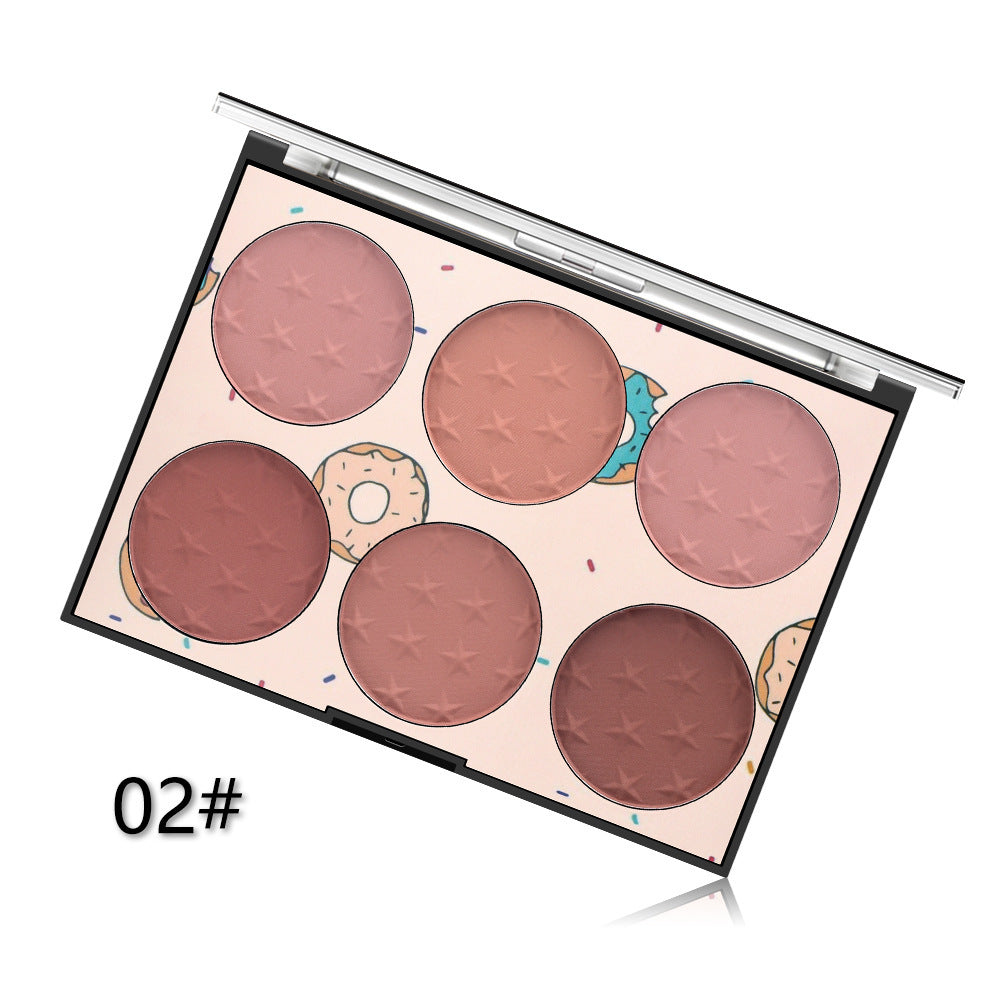 Six-color Blush Natural Skin-friendly Rouge Makeup - Novair-product name