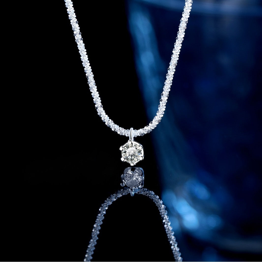S925 Sterling Silver Colorful Moissanite Sparkling Necklace For Women - Novair-product name