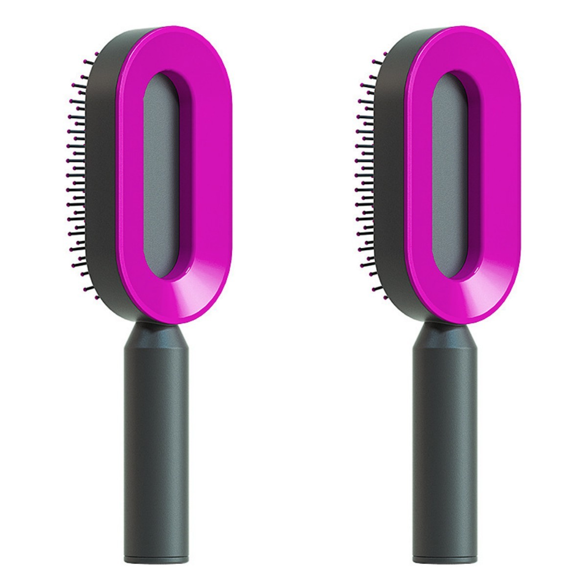 Self Cleaning Hair Brush For Women One-key Cleaning Hair Loss Airbag Massage Scalp Comb Anti-Static Hairbrush - Novair-product name