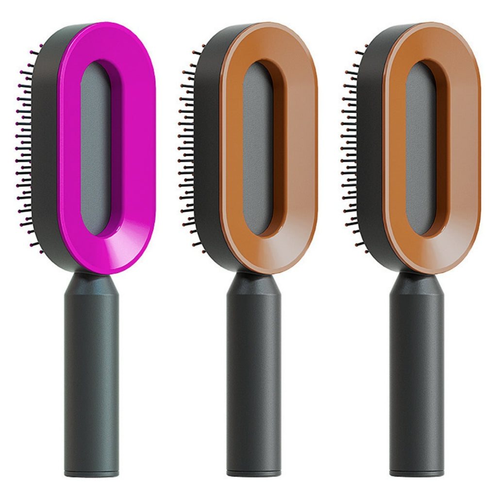 Self Cleaning Hair Brush For Women One-key Cleaning Hair Loss Airbag Massage Scalp Comb Anti-Static Hairbrush - Novair-product name