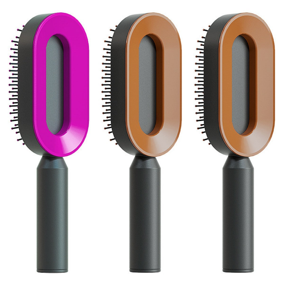 Self Cleaning Hair Brush For Women One-key Cleaning Hair Loss Airbag Massage Scalp Comb Anti-Static Hairbrush - Novair-product name