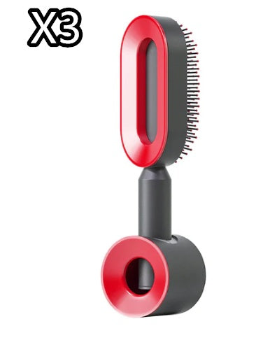 Self Cleaning Hair Brush for Women with One-Key Cleaning, Airbag Massage Scalp Comb, and Anti-Static Features