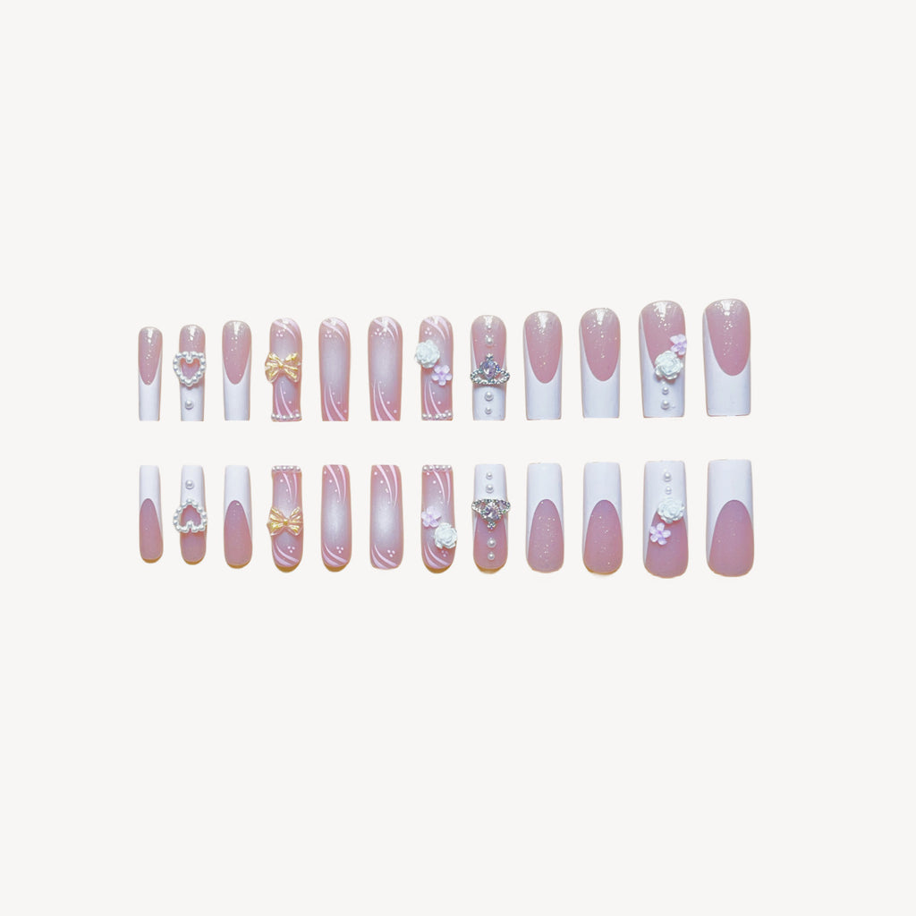Rectangular Diamond Multi-diamond Press Fake Nails - Novair-product name