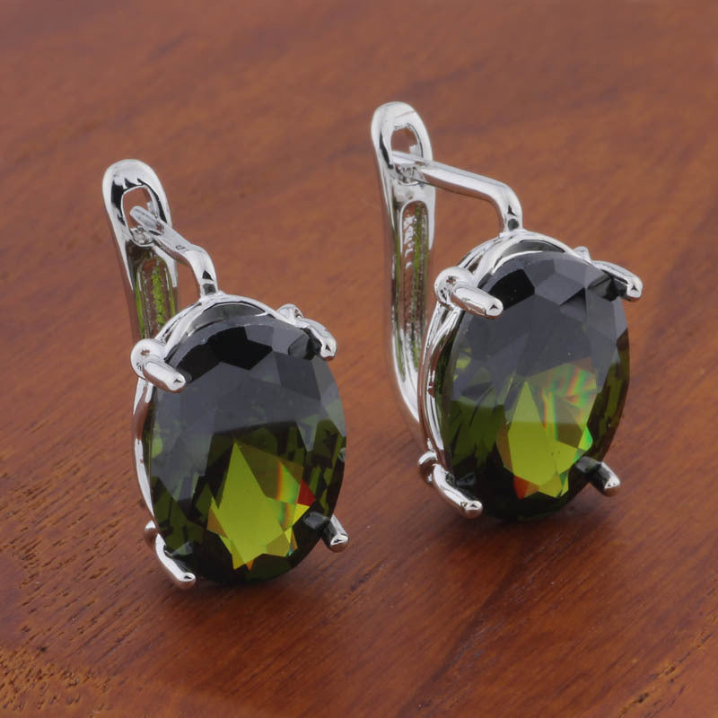 Romantic Retro 1014 Oval European And American Ear Clip - Novair-product name