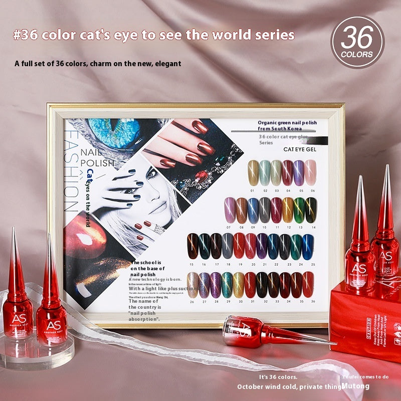 New 36 Colors Suit White Phototherapy Plastic Cat Eye Series Nail Polish Gel - Novair-product name