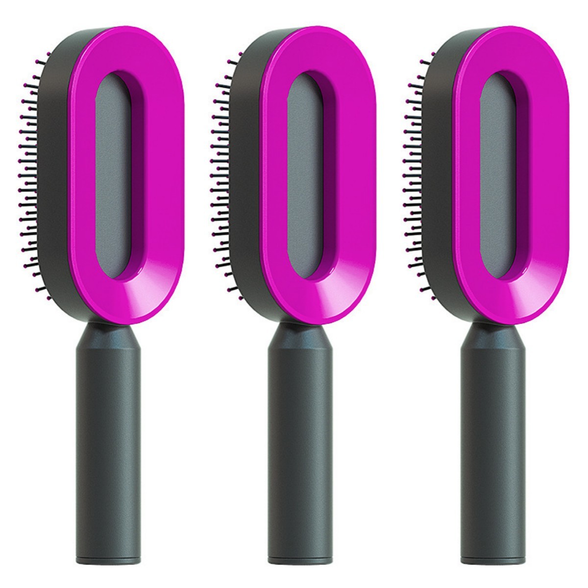 Self Cleaning Hair Brush For Women One-key Cleaning Hair Loss Airbag Massage Scalp Comb Anti-Static Hairbrush - Novair-product name