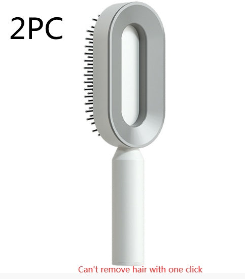 Self Cleaning Hair Brush For Women One-key Cleaning Hair Loss Airbag Massage Scalp Comb Anti-Static Hairbrush - Novair-product name
