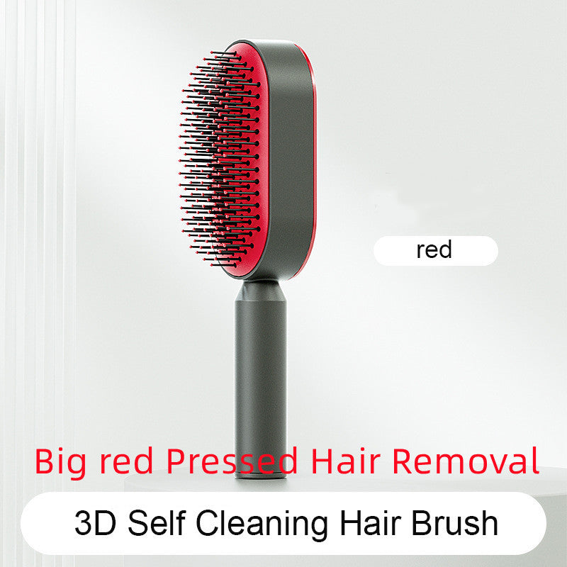 Self Cleaning Hair Brush For Women One-key Cleaning Hair Loss Airbag Massage Scalp Comb Anti-Static Hairbrush - Novair-product name