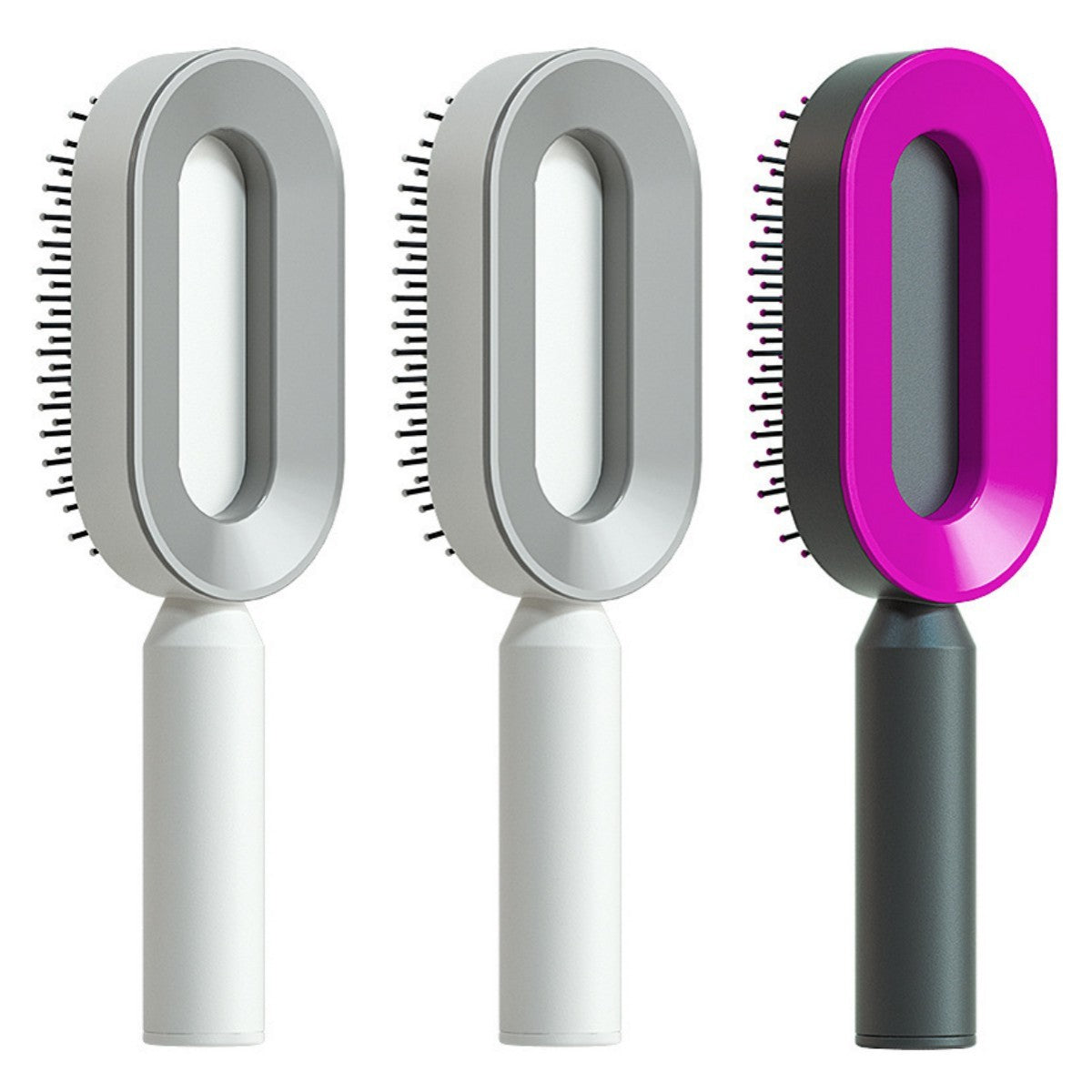 Self Cleaning Hair Brush For Women One-key Cleaning Hair Loss Airbag Massage Scalp Comb Anti-Static Hairbrush - Novair-product name
