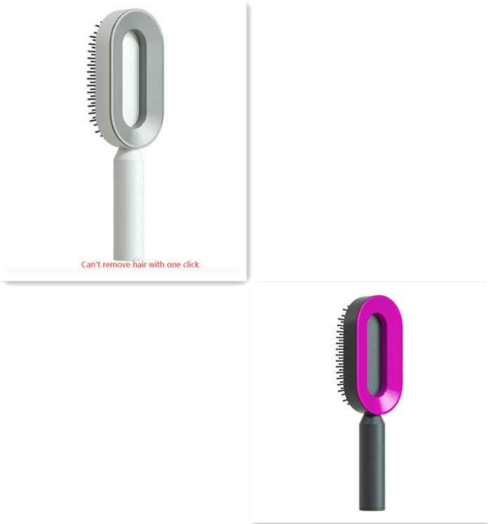 Self Cleaning Hair Brush for Women with One-Key Cleaning, Airbag Massage Scalp Comb, and Anti-Static Features