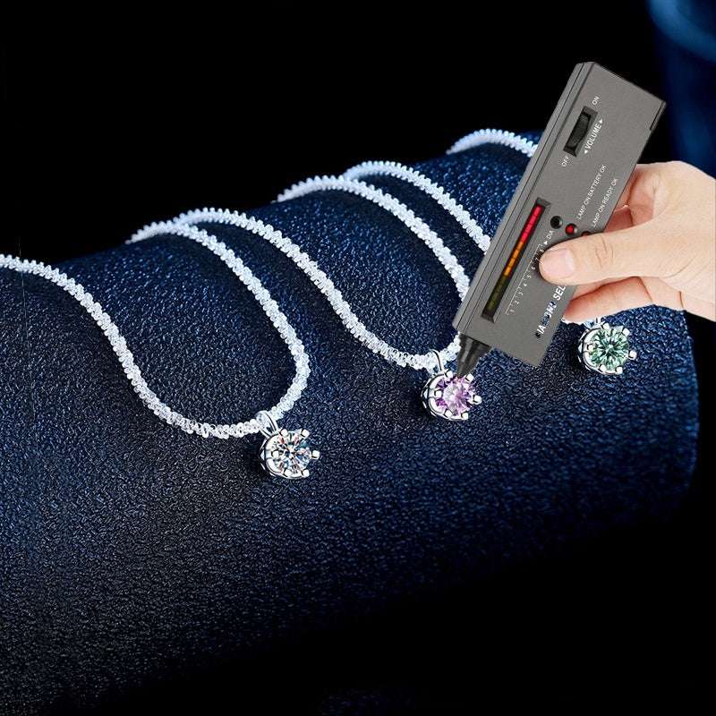 S925 Sterling Silver Colorful Moissanite Sparkling Necklace For Women - Novair-product name