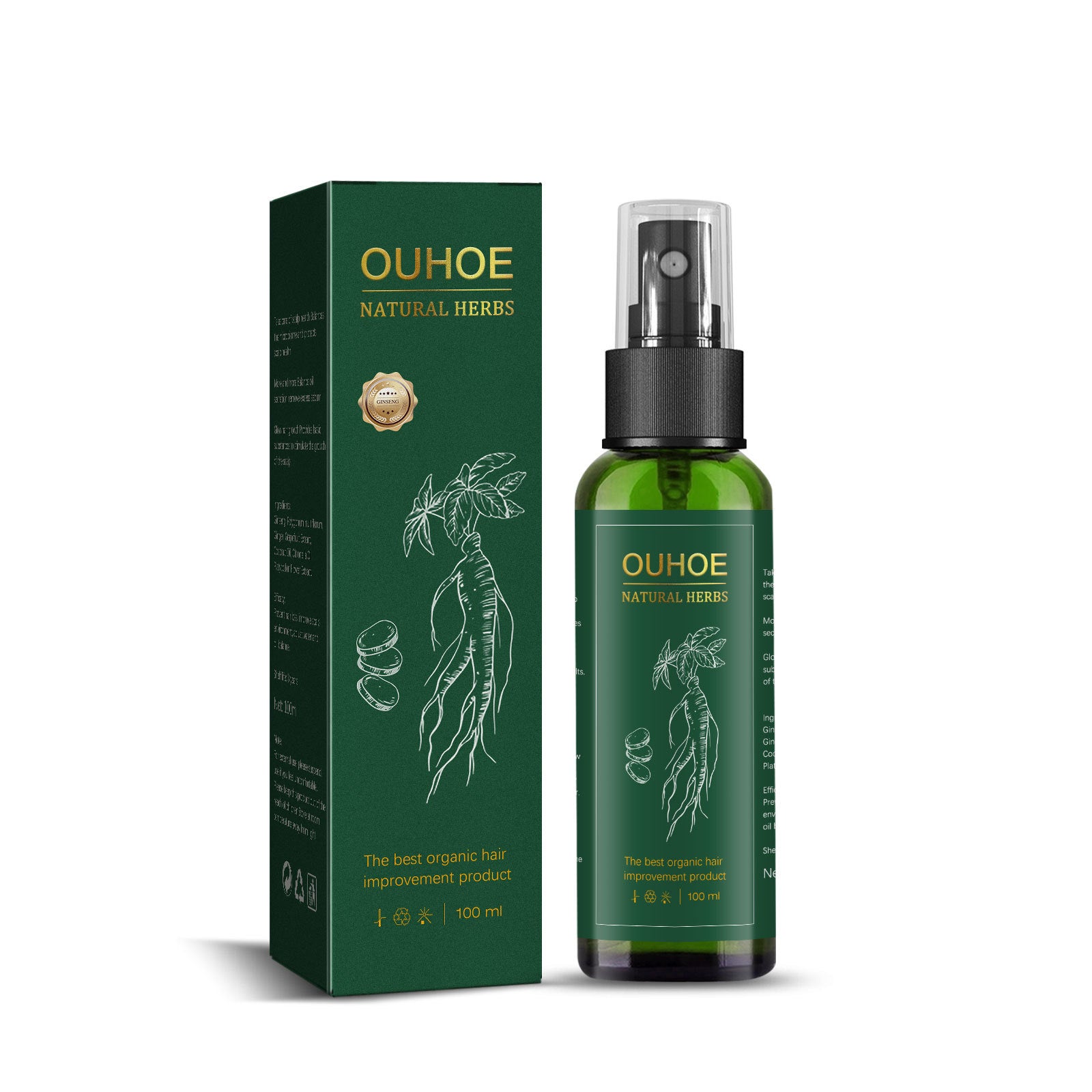 OUHOE Ginseng Hair Growth Lotion Ginseng  Moisturizing Hair Care Hair Growth Spray - Novair-product name