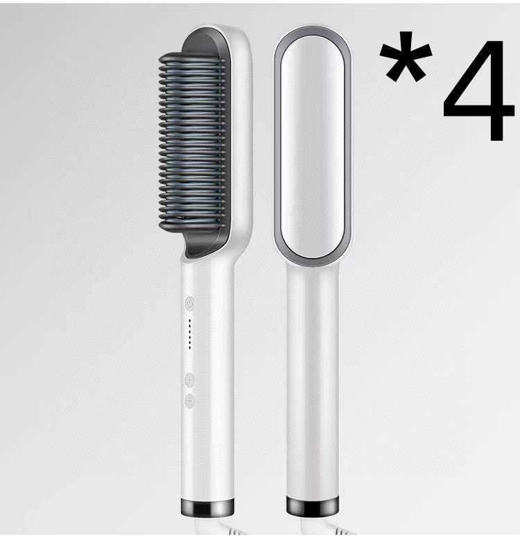 New 2 In 1 Hair Straightener Hot Comb Negative Ion Curling Tong Dual-purpose Electric Hair Brush - Novair-product name