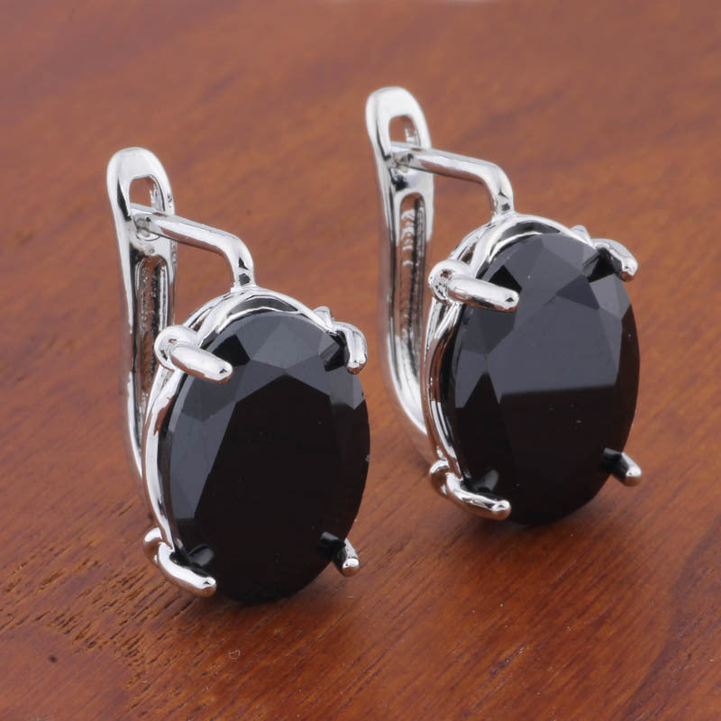 Romantic Retro 1014 Oval European And American Ear Clip - Novair-product name
