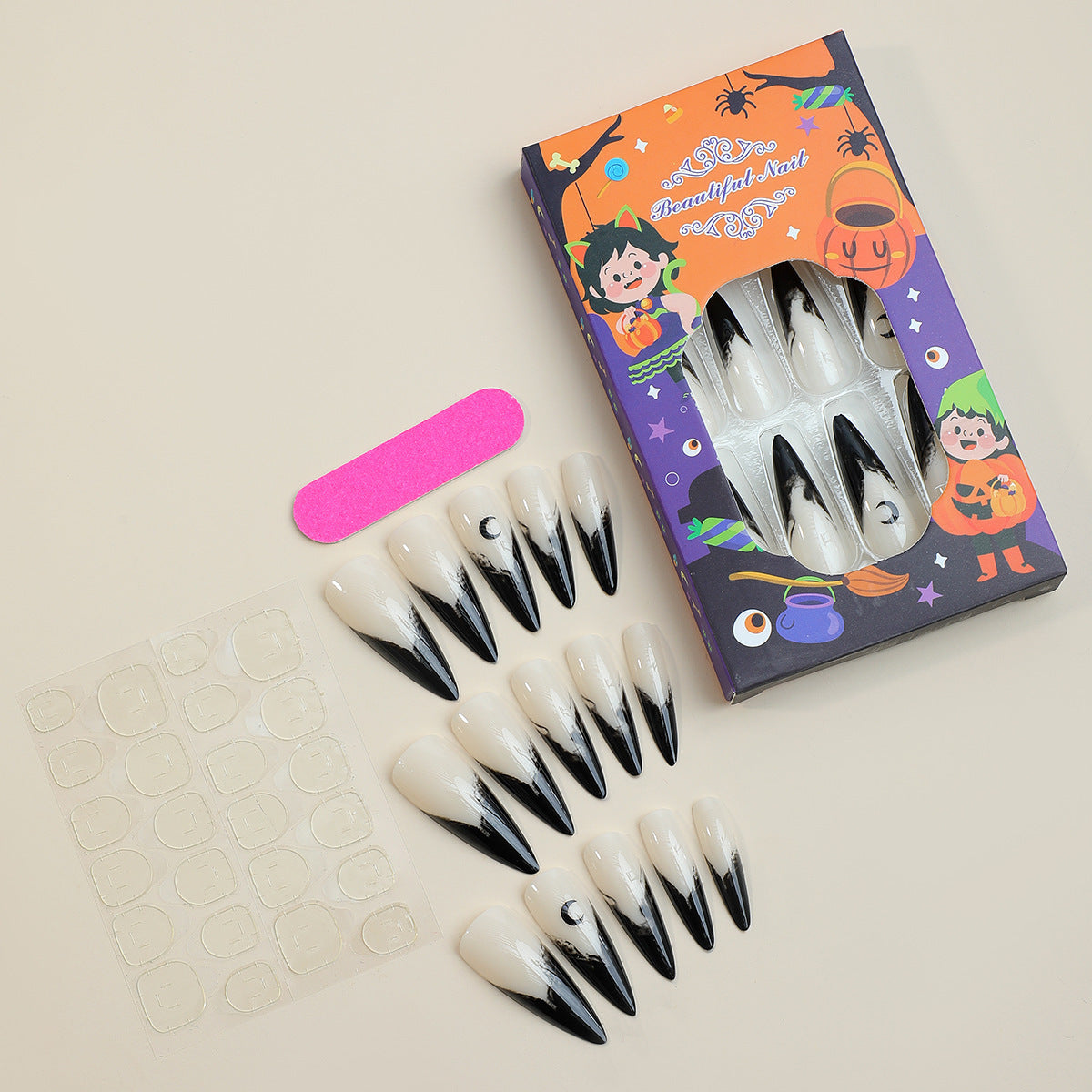 Halloween Ghost Wind Fake Nails Nail Sticker - Novair-product name