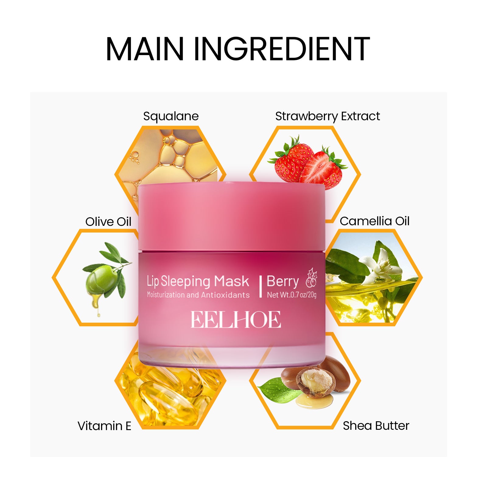 EELHOE Lip Sleeping Mask Moisturizing Hydrating Gentle Exfoliating Dead Skin Plumping Full Smooth Lip Mask - Novair-product name